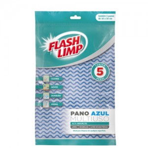 Pano Multiuso Azul 5 Pçs - FlashLimp