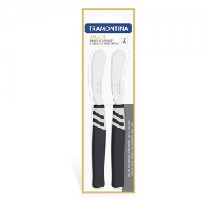 Conjunto de Espátulas para Manteiga Amalfi Preta 2pçs - Tramontina