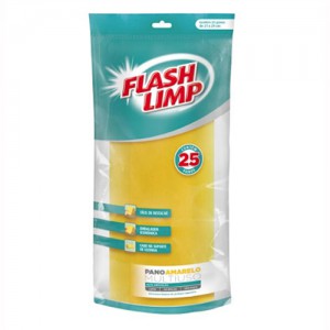 Rolo de Pano Multiuso Amarelo 25pçs - FlashLimp