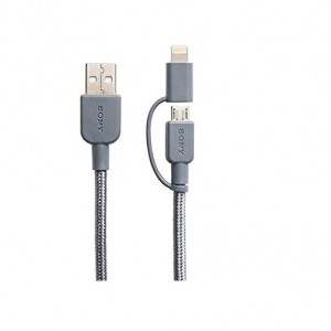 Cabo Micro USB e Lightning 2 em 1 - Sony