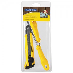 Kit de Ferramentas com Chaves de Fenda e Estilete para Uso Doméstico 3pçs - Tramontina