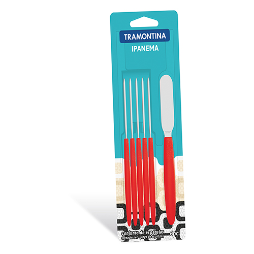 Conjunto Espátula para Manteiga Ipanema Vermelho 6pçs - Tramontina