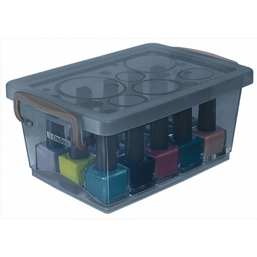 Mini Organizador c/ Alça e Trava 1,5L Grafite - Ordene
