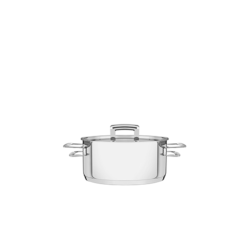 Caçarola Rasa em Aço Inox Brava c/ Duas Alças e Fundo Triplo 16cm - Tramontina