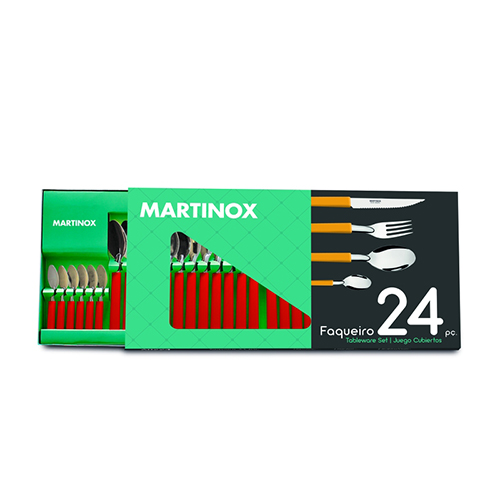 Faqueiro Primavera Vermelho 24pçs - Martinazzo