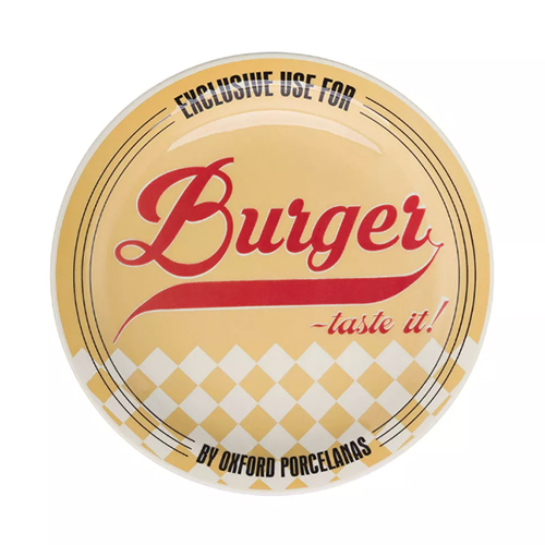 Prato Raso de Porcelana Burger Yellow 26cm - Oxford