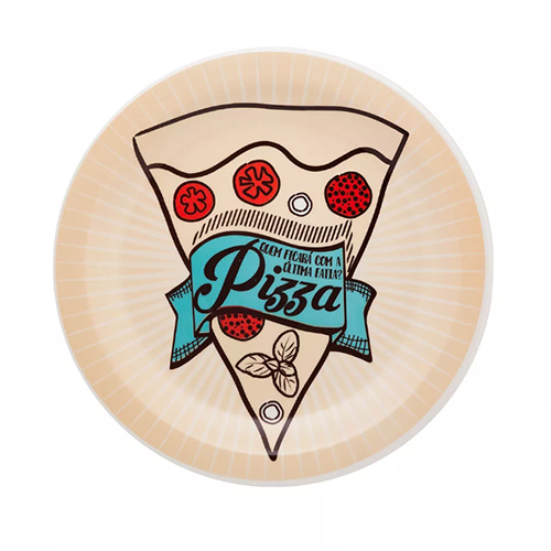 Prato Raso de Porcelana Pizza Yellow 26cm - Oxford