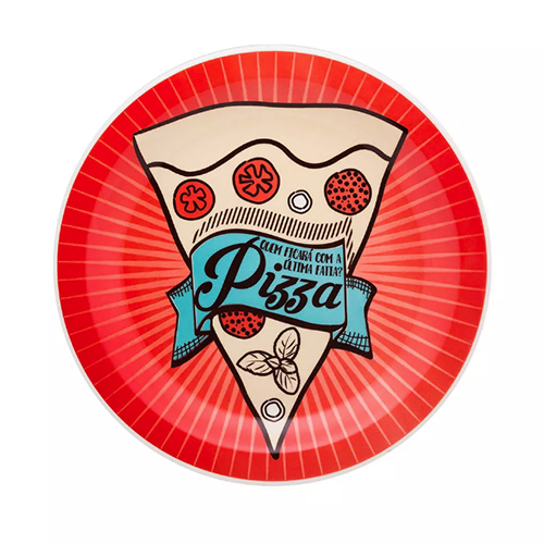 Prato Raso de Porcelana Pizza Red 26cm - Oxford