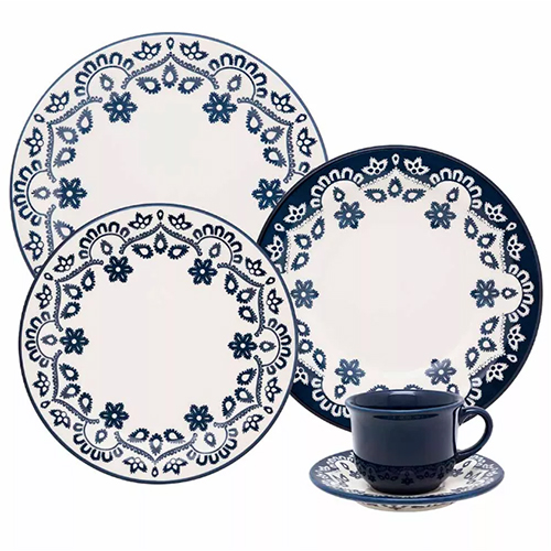 Aparelho de Jantar Floreal Energy Decoração Frente Verso 20pçs - Oxford