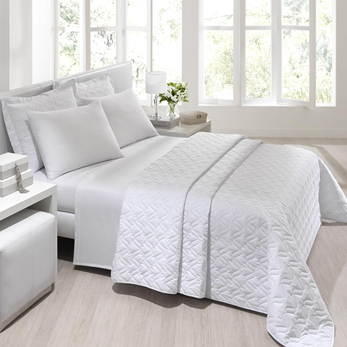 Jogo de Cama Queen Duplo Tintos Unique Percal 180 Fios Branco 4pçs - Santista
