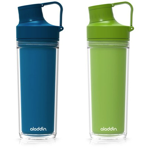 Garrafa de Hidratação Active c/ Parede Dupla Dark Jeans ou Maça Verde 500ml - Aladdin