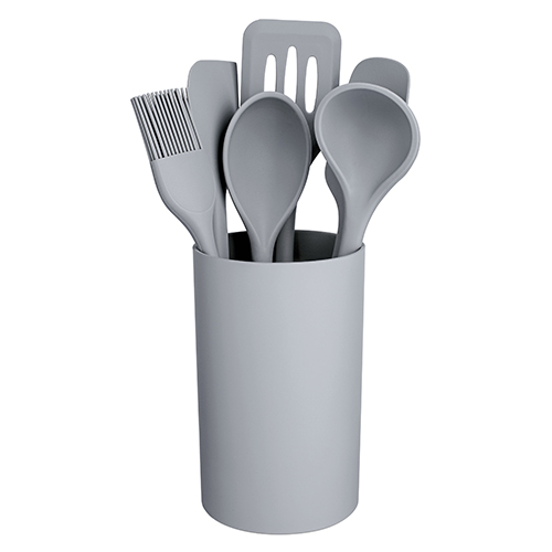 Conjunto de Utensílios Gadgets de Silicone Cinza 7pçs - Euro Home