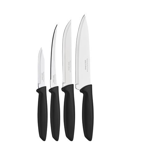 Conjunto de Facas Inox Plenus Preta 4pçs - Tramontina