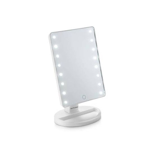 Espelho de Mesa com LED 180° + Acessório de Zoom 5x Branco - Multilaser