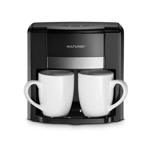 Cafeteira Elétrica com 2 Xícaras + Colher Dosadora e Filtro Permanente Preta - Multilaser
