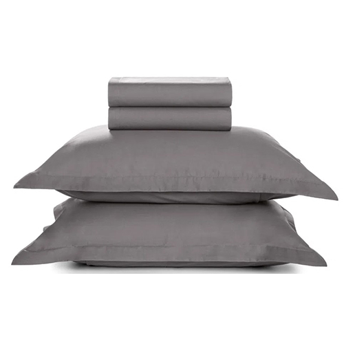 Jogo de Cama King Percal 180 Fios Algodão Liss Grafite 4pçs - Karsten