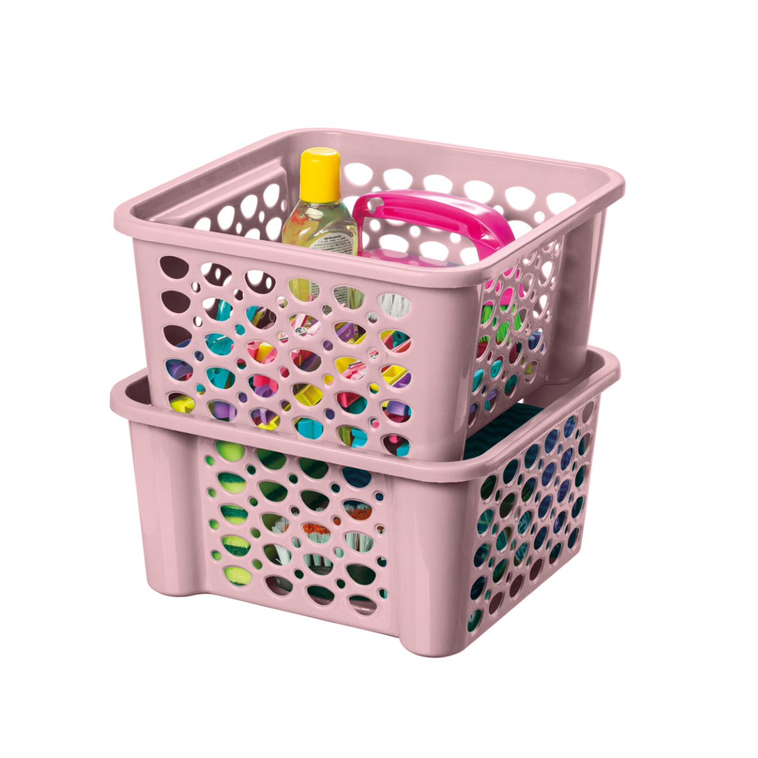 Cesta Empilhável Plástica Moolti Rosa 6,3L - Sanremo