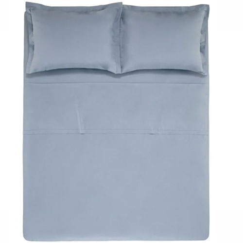 Jogo de Cama King Percal 180 Fios Algodão Liss Allure Azul 4pçs - Karsten