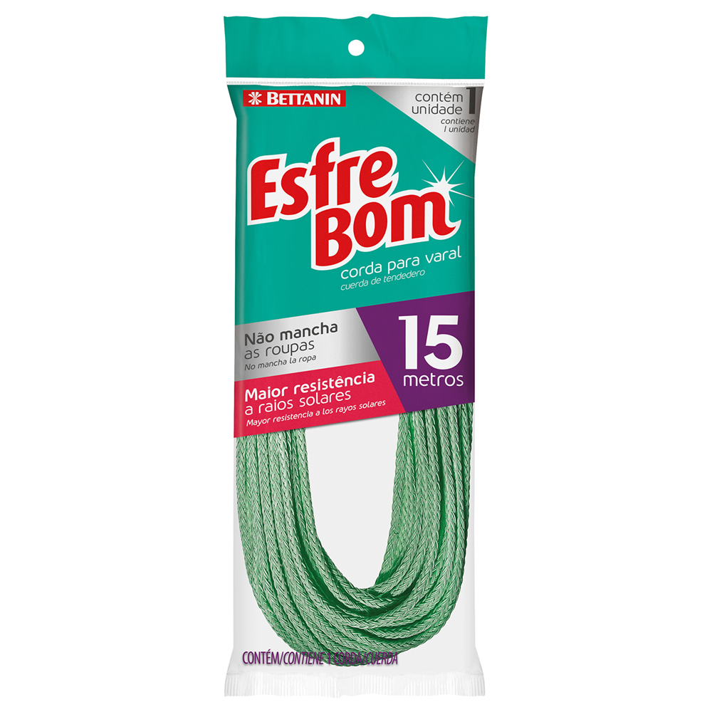 Corda para Varal Revestida EsfreBom Verde 15m - Bettanin