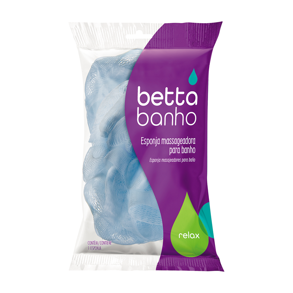Esponja Massageadora Relax BettaBanho Azul - Bettanin