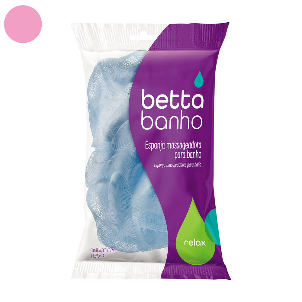 Esponja Massageadora Relax BettaBanho Rosa - Bettanin
