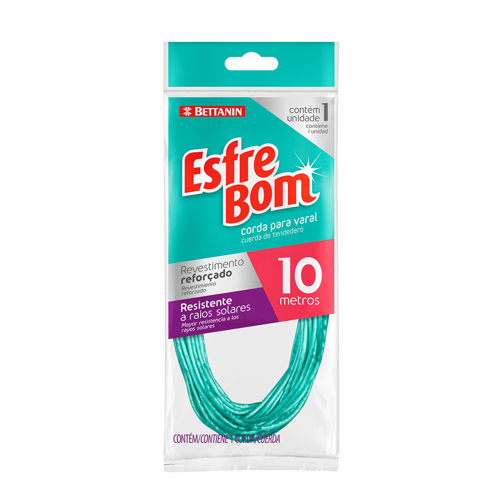 Corda para Varal Revestida EsfreBom Verde Claro 10m - Bettanin