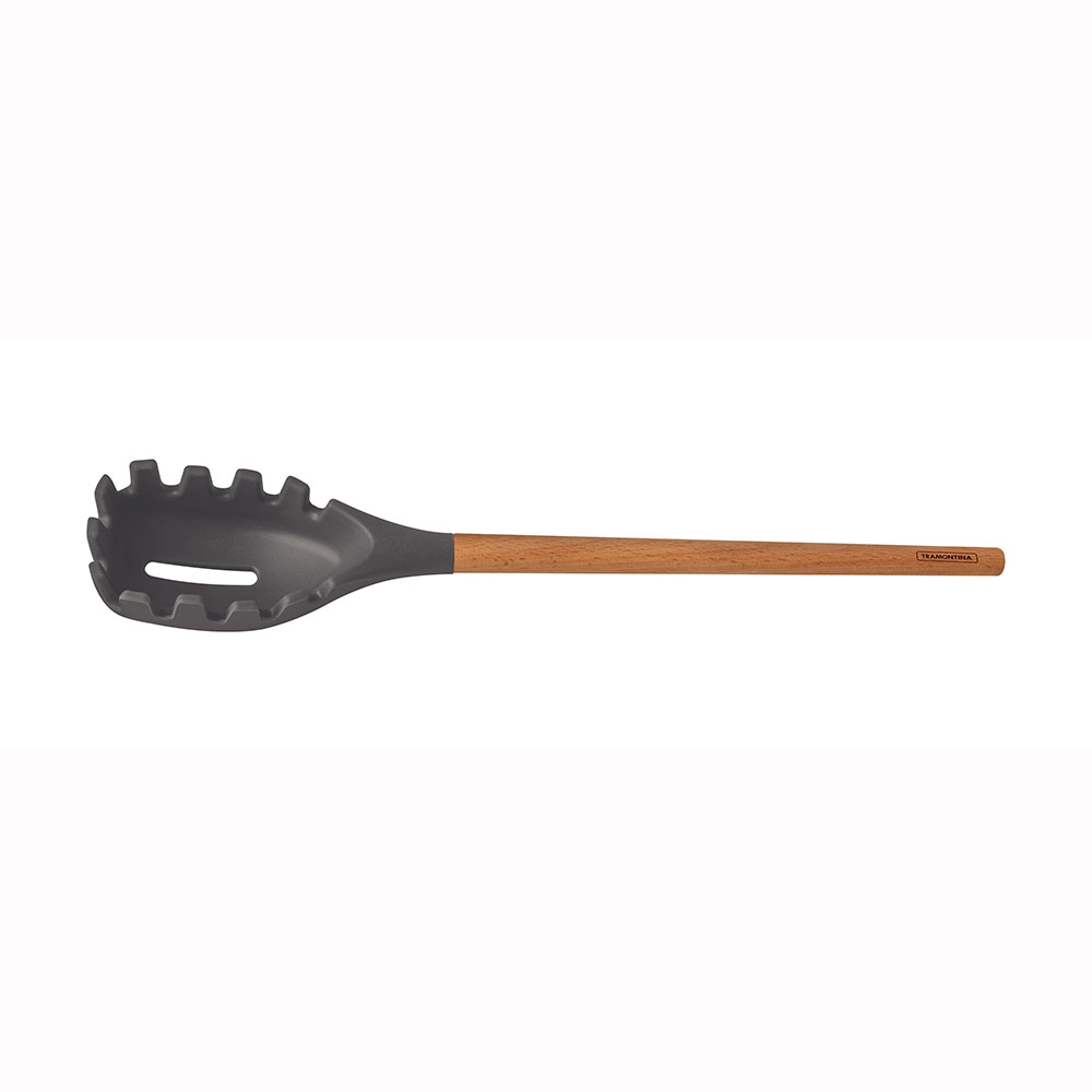 Pegador de Massa Live em Silicone Cinza com Cabo de Madeira - Tramontina