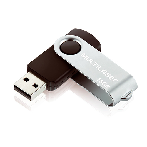Pen Drive Twist Preto - 16GB - Multilaser