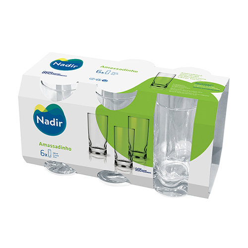 Jogo de Copos Amassadinho Tubo 290ml com 6 - Nadir