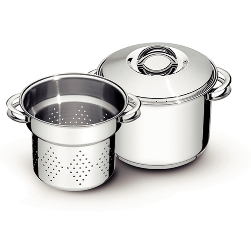 Jogo Cozi-Pasta 2 pçs em Aço Inox com Fundo Triplo Linha Solar - Tramontina