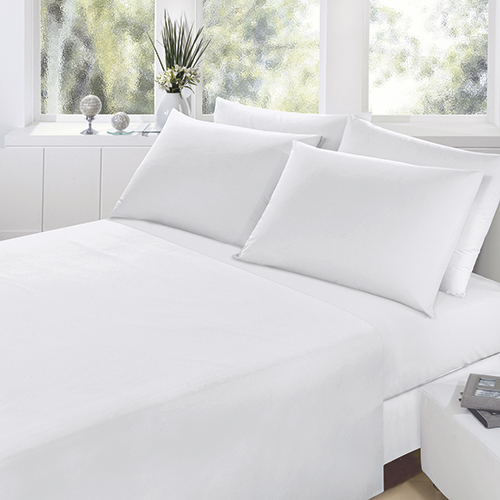 Jogo de Cama Solteiro Duplo Prata 150 Fios Branco 3pçs - Santista
