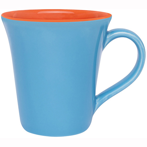 Caneca Tulipa de Cerâmica Azul e Laranja 330ml - Oxford