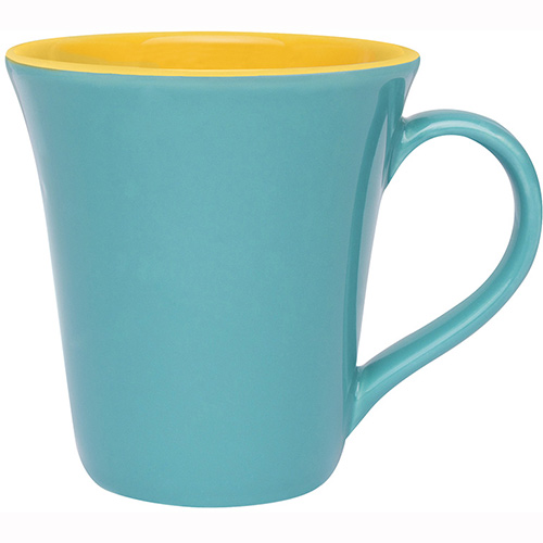 Caneca Tulipa de Cerâmica Verde e Amarela 330ml - Oxford