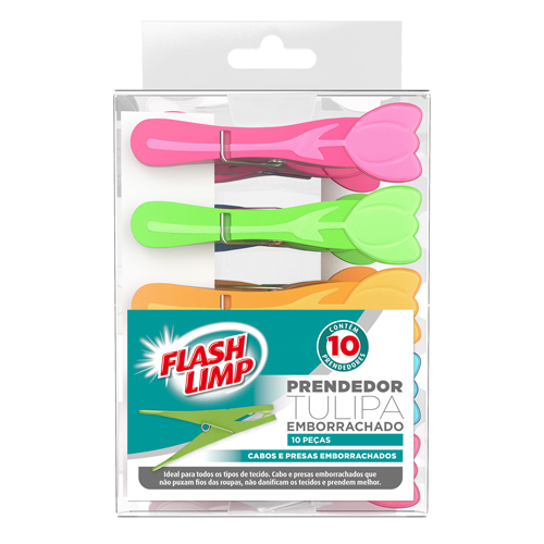 Prendedor Emborrachado Tulipa 10pçs - Flashlimp