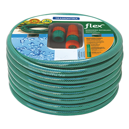 Mangueira Flex para Jardim com Engates Rosqueados e Esguicho 30m - Tramontina